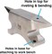 The Beadsmith Dual-Ended Horn Anvil – Mini Size 2.5 x 1 x 1.5 inches – 118mm Tip to Tip – 13.11oz/0.82lbs – Made of Solid Stainless Steel – Flat Horn and Rounded Horn – Use for Hardening Wire Designs